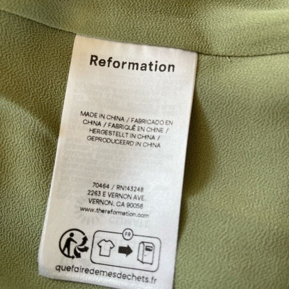 NEW Reformation Cebba Elegant Maxi Dress Green Moss | size 0 - Picture 14 of 15